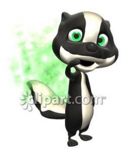 Stinky Cartoon Skunk - Royalty Free Clipart Picture