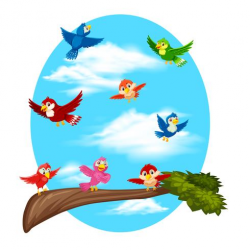 Birds flying on sky - Download Free Vectors, Clipart ...