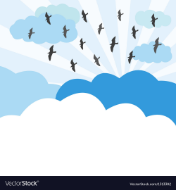 Birds fly on the sky