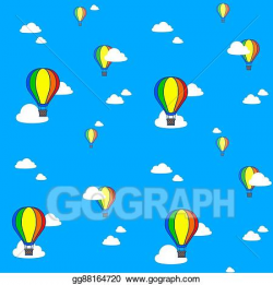 Vector Art - Seamless pattern of colorful balloons in blue ...