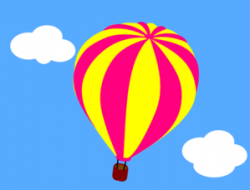 Hot Air Balloon In The Sky With Clouds Clip Art at Clker.com ...