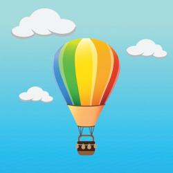 Colourful hot air balloon flying in the sky Clipart Image ...