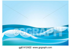 Vector Art - waves of the ocean and blue sky. Clipart ...