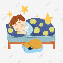 Sleeping Little Boy And Puppy, World Sleep Day Character ...