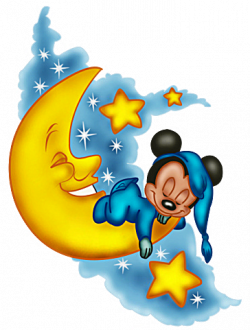 Baby Mickey Sleep on Moon | Mickey mouse wallpaper, Mickey ...