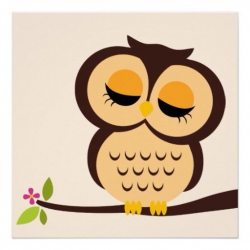 Sleeping eyelash owl | Owl clip art, Owl cartoon, Owl wall art