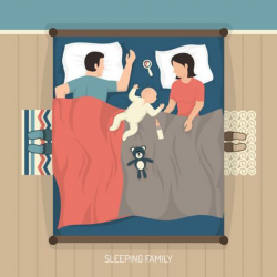 Sleeping Family With Nursing Baby - Download Free Vectors ...