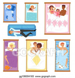 Vector Clipart - Sleeping people vector sleepy cartoon ...