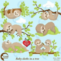 Sloth Clipart, Animal Clipart, Baby Sloths {Best Teacher ...