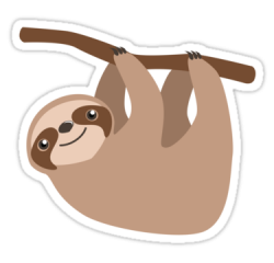 Cute Sloth on a Branch\' Sticker by blackunicorn in 2019 ...