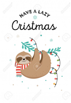 Sloth Clipart christmas 2 - 900 X 1300 Free Clip Art stock ...
