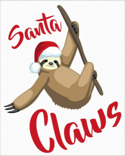 Santa Claws Sloth Christmas Poster