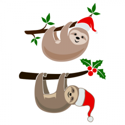Christmas Sloth Cuttable Design