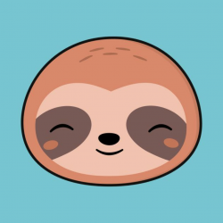 Kawaii Cute Sloth Face in 2019 | Cute animal drawings kawaii ...