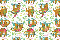 Floral sloths #blog#backgrounds#packaging#illustration ...