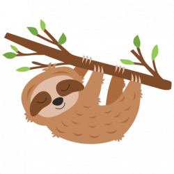 Sloth Hanging from Tree svg cut file svg cut file scrapbook ...