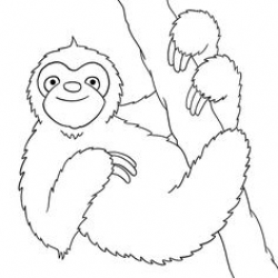 Sloth clipart black and white - Clip Art Library