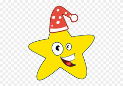 Clip Art Christmas Star Cap Smile Happy - Christmas Stars Clipart ...
