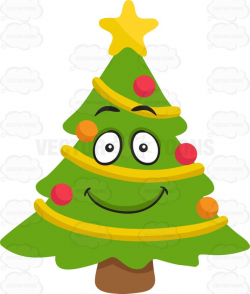 A Smiling Christmas Tree Cartoon Clipart – Vector Toons with regard ...