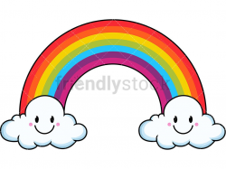 Cute Kawaii Rainbow | Rainbow cartoon, Clip art, Cartoon