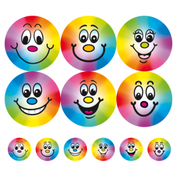 SMILEY RAINBOW FACES - STICKERS