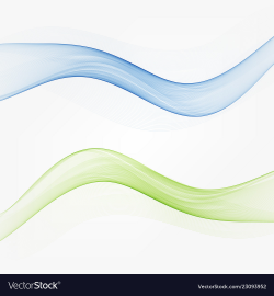 Set of abstract color wave smoke transparent blue