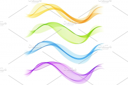 Set abstract color smoke wave. Transparent wave. Abstract smooth Vector  lines.