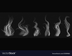 Set of translucent white smoke