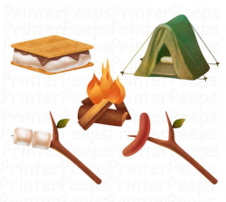 Smores camping clipart scrapbook pack digital scrapbooking ...
