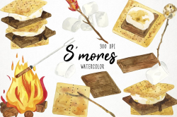 Watercolor Smores Clipart ~ Illustrations ~ Creative Market