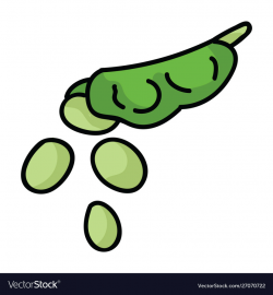 Cute edamame bean pod japanese snack clipart