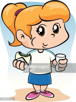 Student girl eating a snack Clipart Image | +1,566,198 clip arts