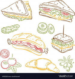 Unique Vector Sandwich Snack Vector Drawing » Free Vector ...