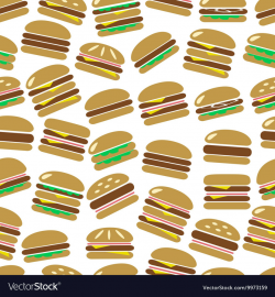 Colorful hamburgers types fast food modern simple