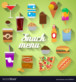 Snack Menu Flat design modern of food drink coffee