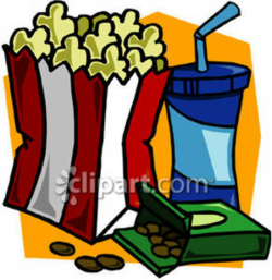 Popcorn, Candy and Soda - Royalty Free Clipart Picture