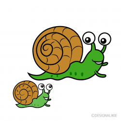 Parent and Child Snail Clipart Free Picture｜Illustoon