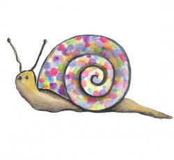 Rainbow Snail, Original 8x8 Painting | Color Me Happy ...
