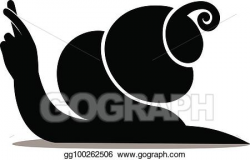 EPS Vector - Silhouette of a snail on white background ...