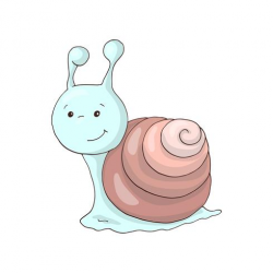 Cute little blue rose snail cartoon - Download Free Vectors ...