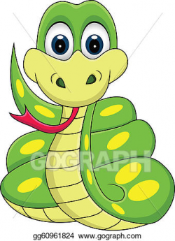 Vector Illustration - Funny snake cartoon. EPS Clipart ...