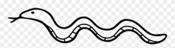 Simple Clipart Snake - Snake Black And White Clip Art - Png ...
