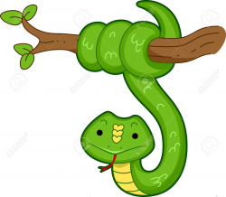 Snake Hanging From Tree Clipart