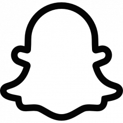 Snapchat Ghost Logo Black and White transparent PNG - StickPNG