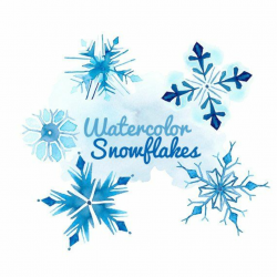 Watercolor snowflakes Clip art Clipart winter holiday snow flakes ...