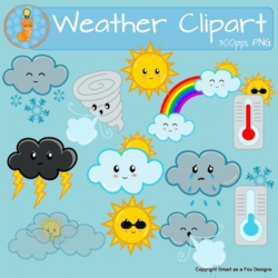 Weather Clipart Sunny Snow Cloudy Windy Rain Tornado Temperature