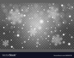 Falling snowflakes realistic snow on transparent