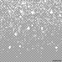 Isolated Christmas falling snow overlay on transparent ...