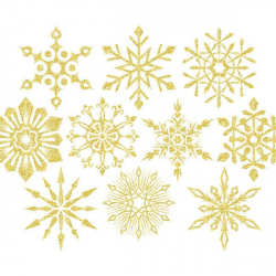 Christmas clipart Gold glitter snowflake clipart Holiday clipart ...