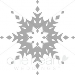 Gray Snowflake Clipart | Snowflake Wedding Clipart
